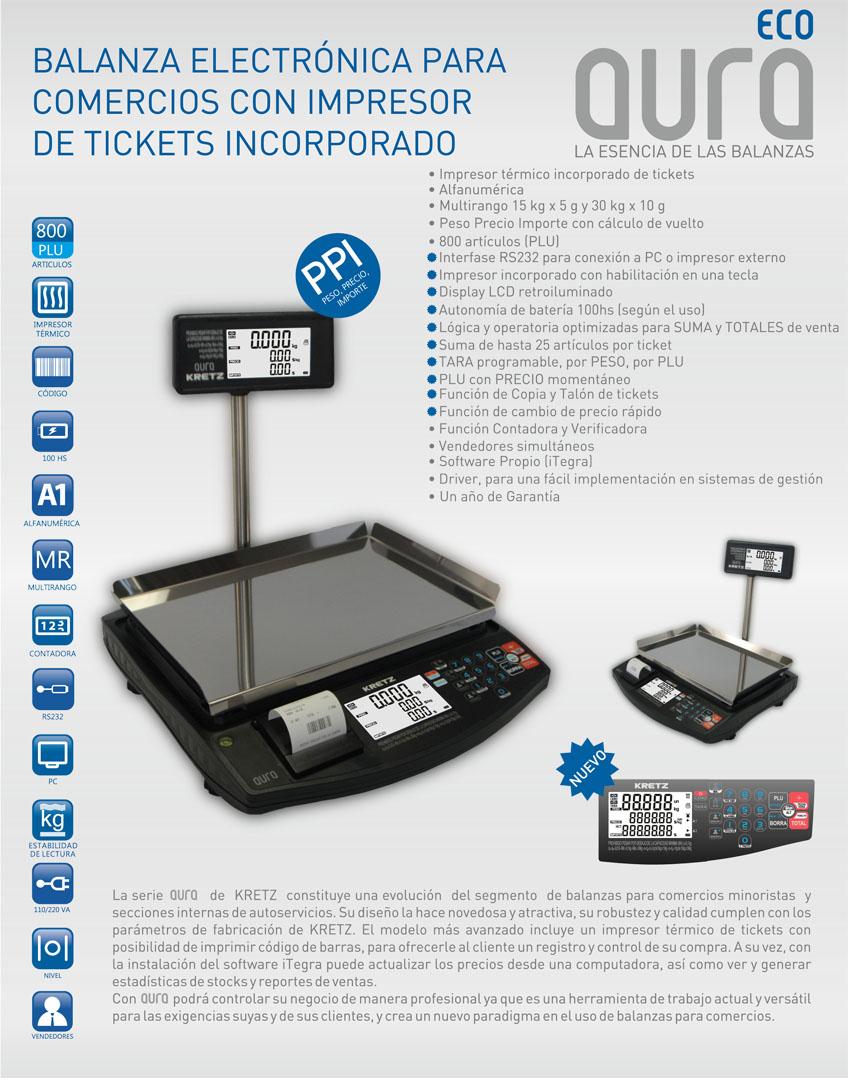 BALANZA ELECTRONICA KRETZ AURA + 50 ROLLOS