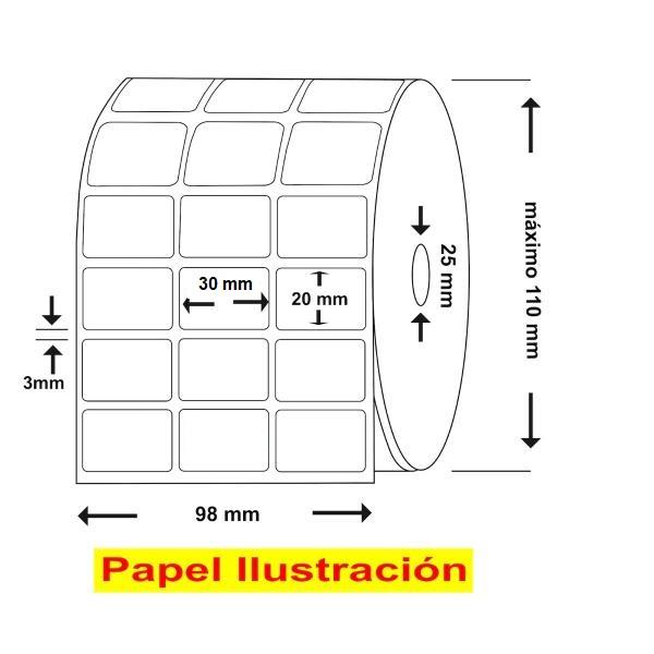 ETIQUETAS ILUSTRACION 38MM X 20MM 3 COLUMNAS X 6000 ETIQUETAS