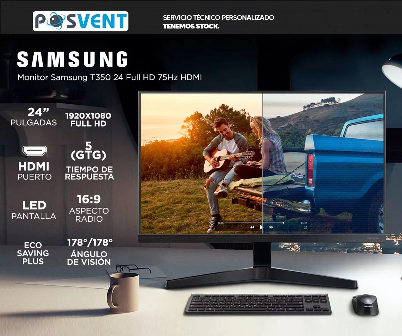 Monitor Samsung 24 T350 Led Gamer 75hz Ips Full Hd