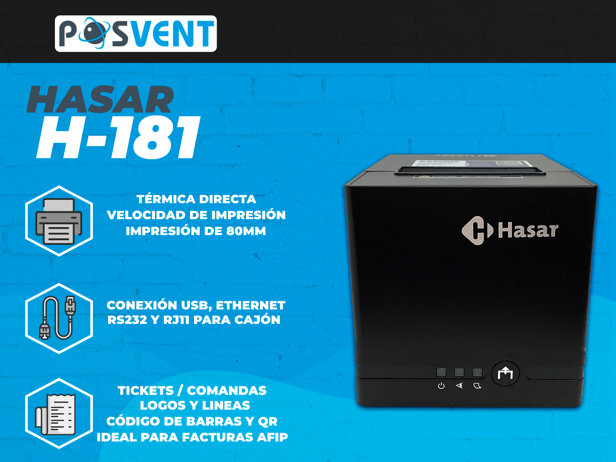 Impresora Termica Hasar P-HAS 181 Usb Rs232 Ethernet