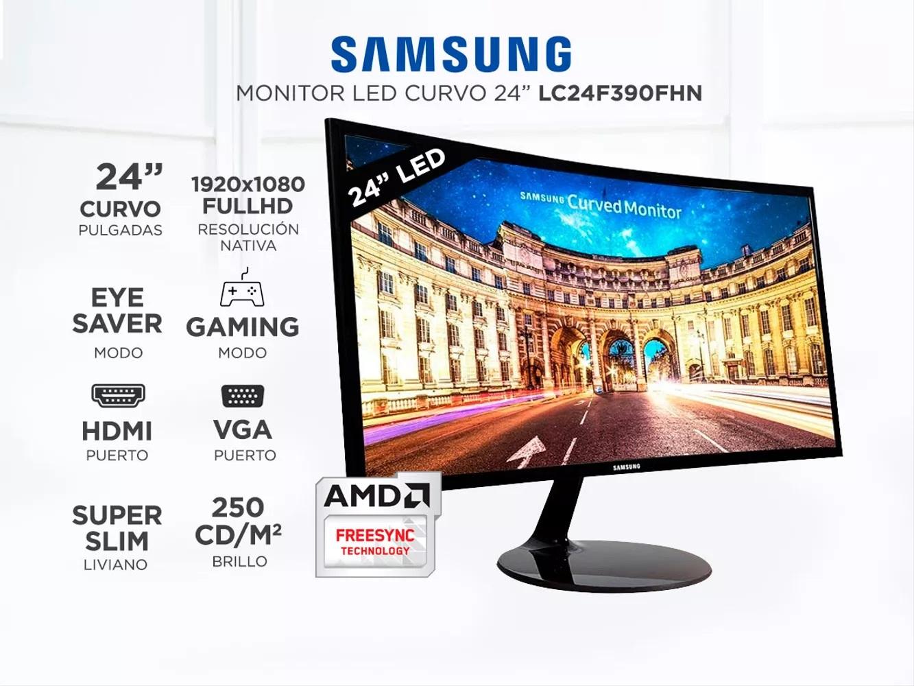 Monitor Samsung 24 F390 Curvo Full HD 60Hz Gamer