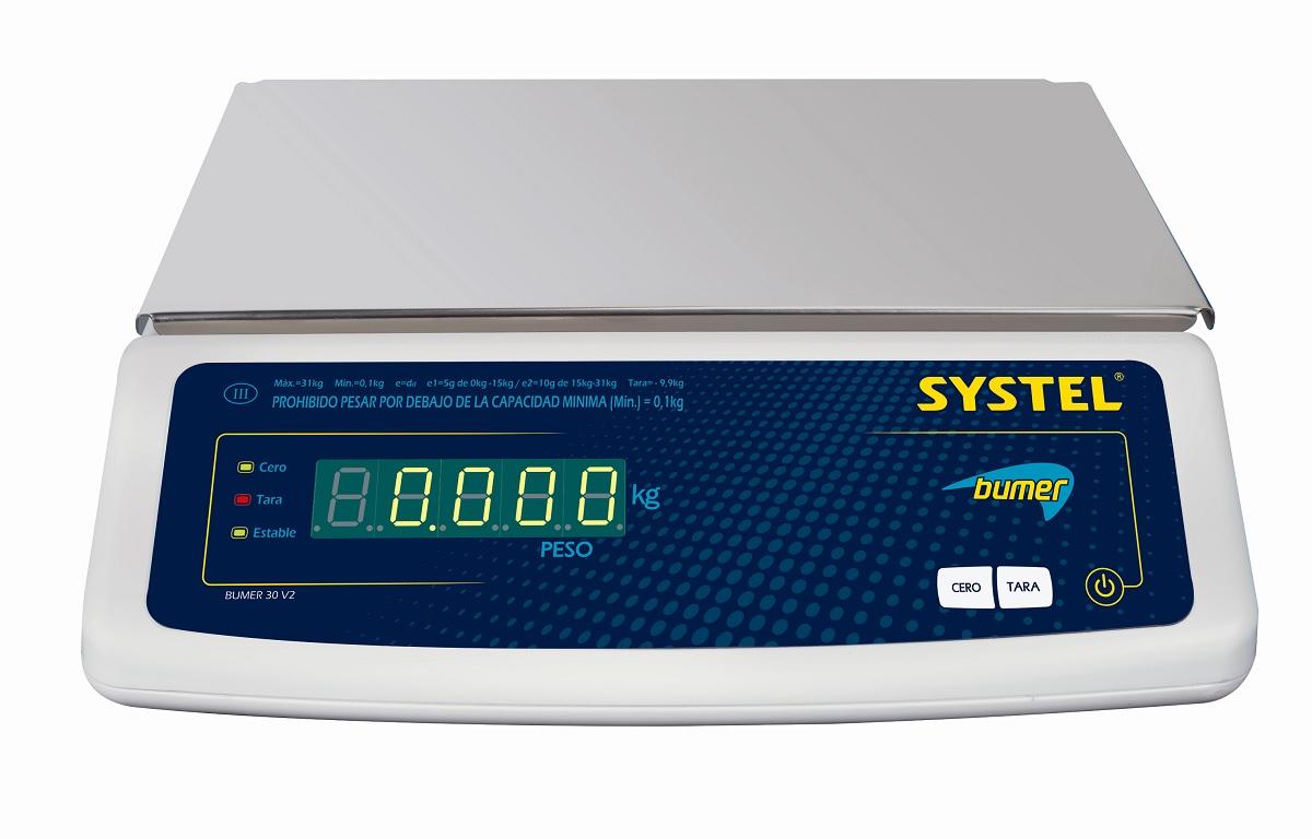 BALANZA DIGITAL SYSTEL BUMER 31KG SOLO PESO CON BATERIA