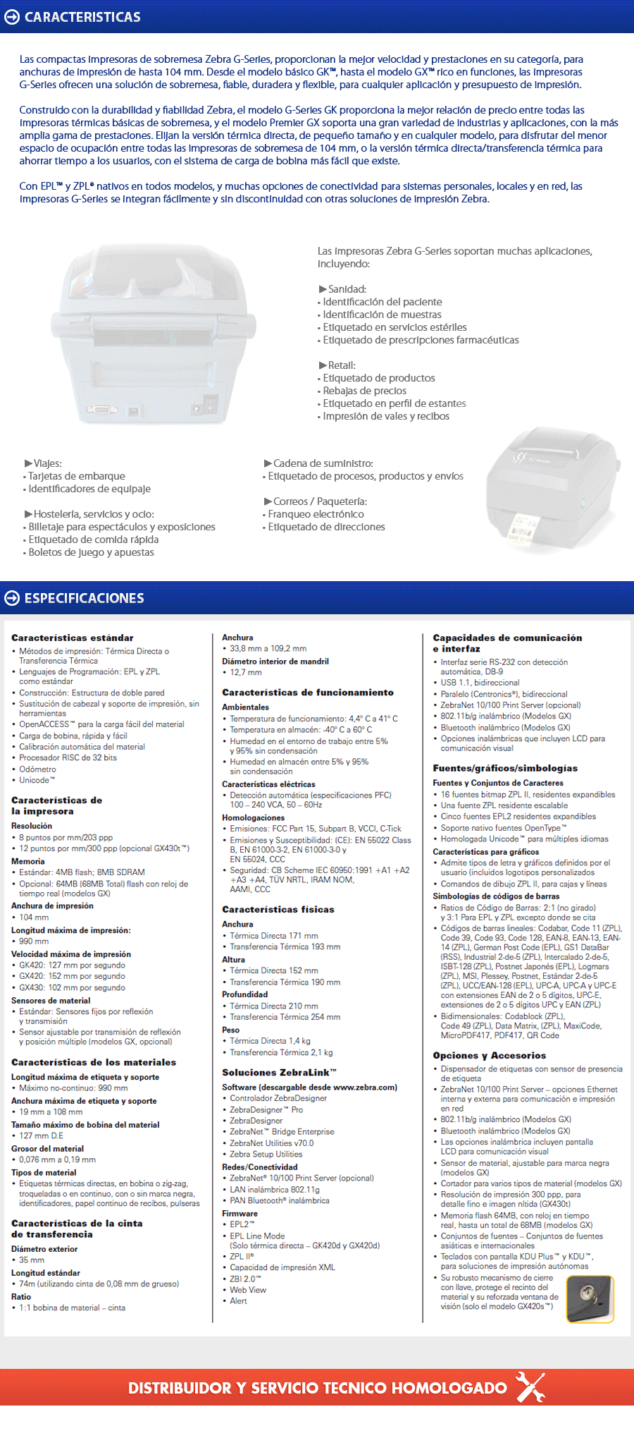Impresora Etiquetas ZEBRA GK420T