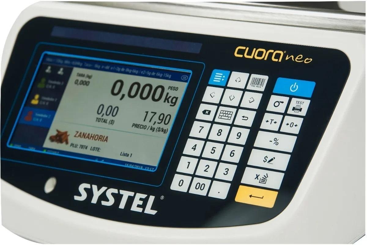 Balanza Systel Cuora Neo 15kg Ticket Etiqueta Pantalla Tactil Usb Ethernet Wifi