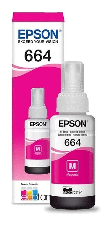 BOTELLA DE TINTA EPSON 664 MAGENTA L220 L365 L375 L380 L395 L455 L475 L495 L565