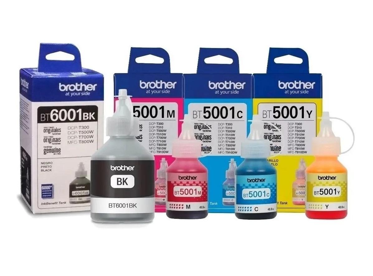 Combo tinta brother bt60001BK negro + bt5001 color t300 t500 t700 t800