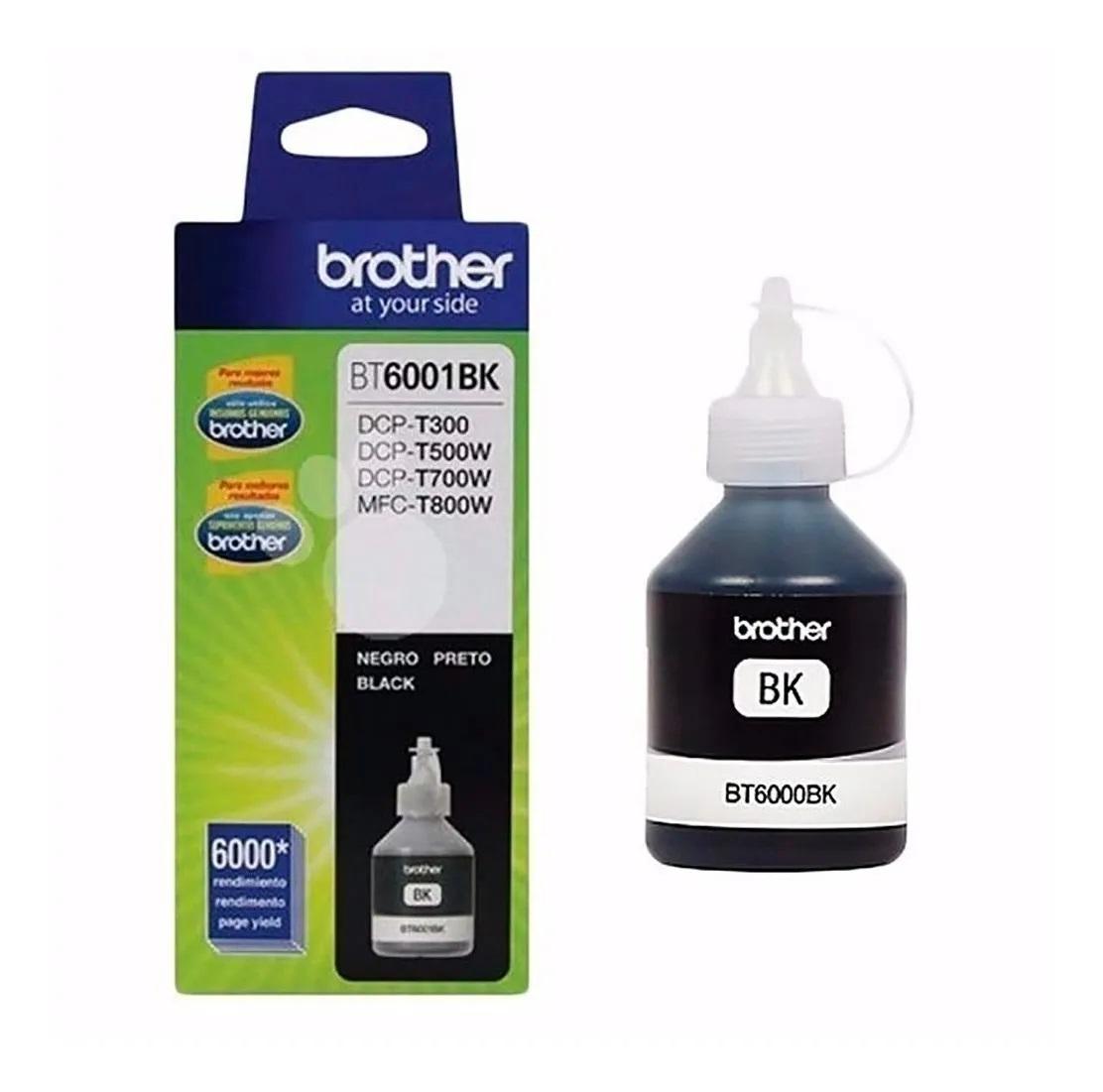 Botella de Tinta Brother Bt6001BK Negro Dcp-t300 Dcp-t500w T700w T800W
