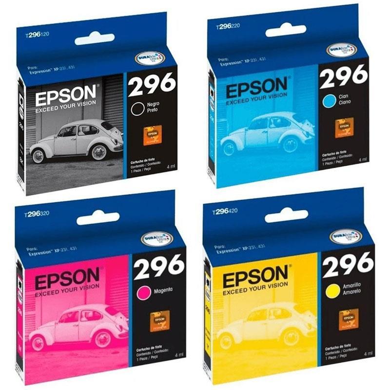 Combo Cartuchos Epson 296 Negro + 296 Colores - Originales