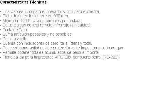 Balanza Electronica Kretz CENIT 30KG colgante