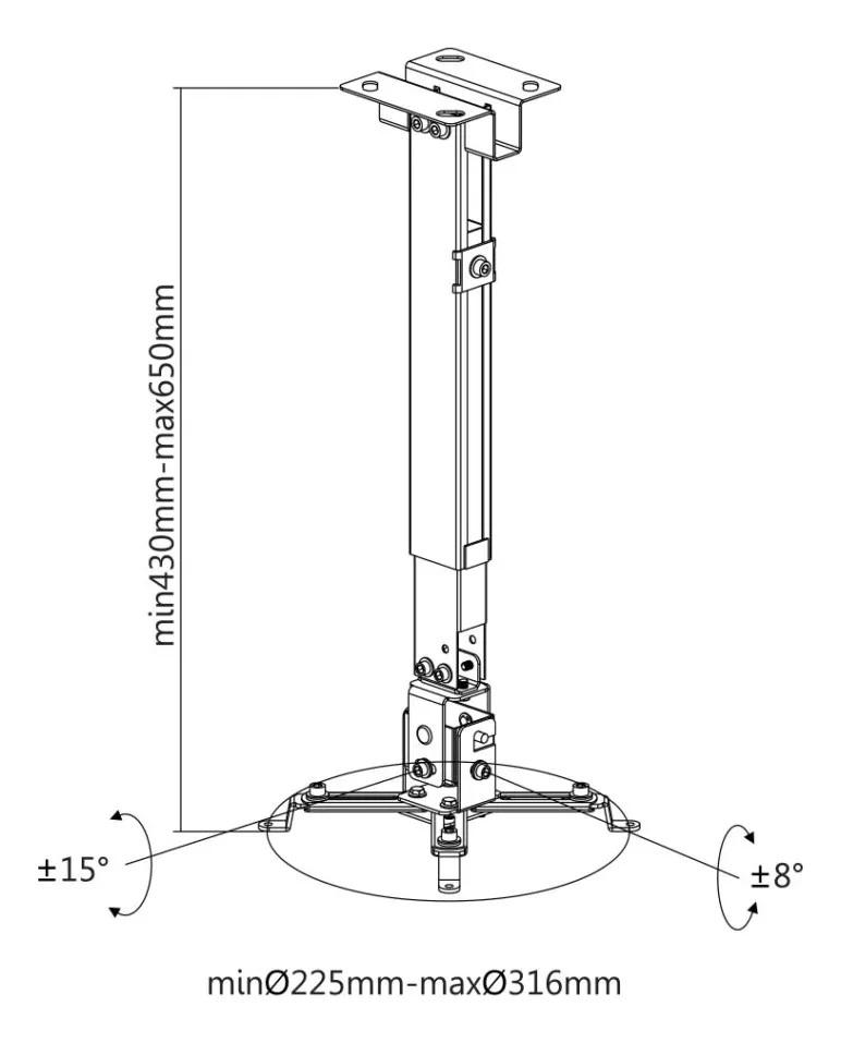 Soporte Intelaid It-11E para Proyector Techo Y Pared Universal Ajustable