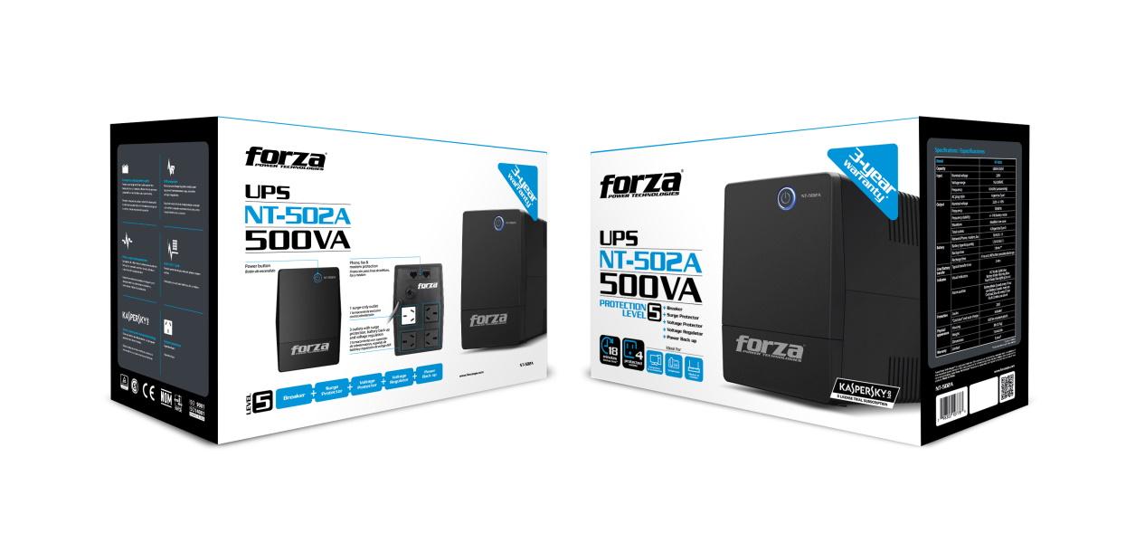 UPS Forza NT-502A 500VA/250W  220V 4-IRAM RJ45/11 45-65Hz