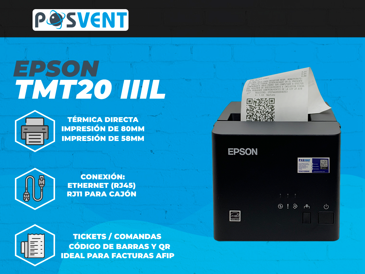 Impresora termica Epson TmT20IIIL Ethernet Lan