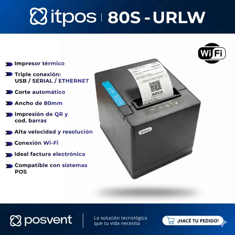 Impresora Termica Itpos 80S-URLW Usb Serial Ethernet WiFi