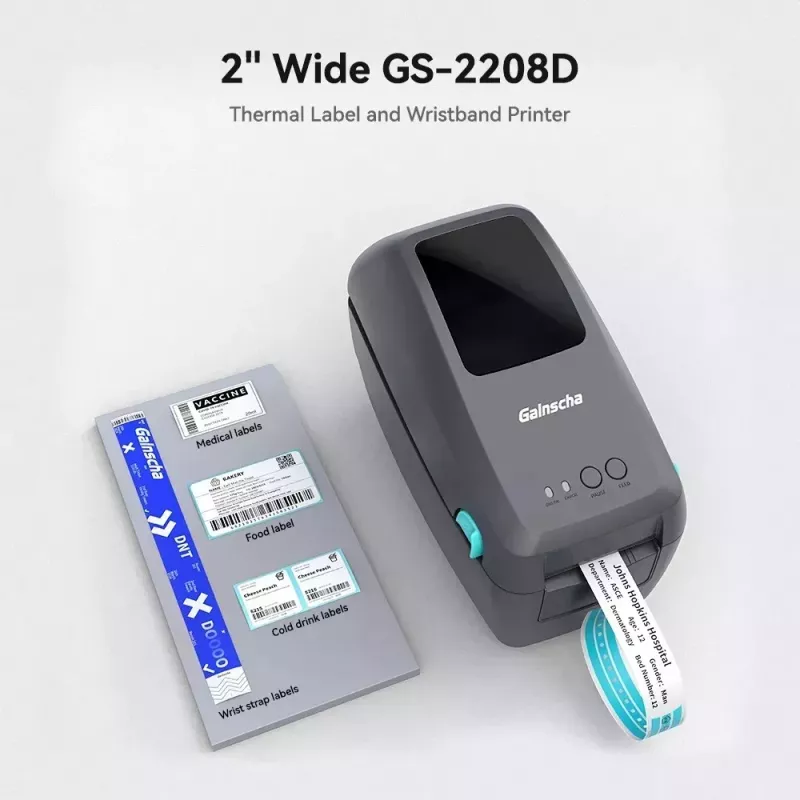 IMPRESORA DE PULSERAS TERMICAS GAINSCHA GS-2208D USB ETHERNET