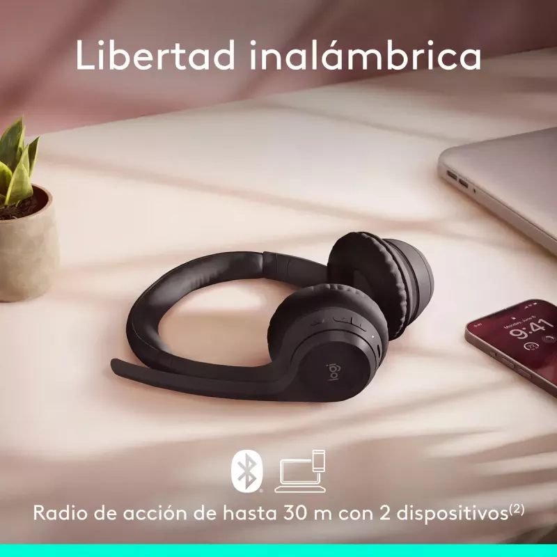 Headset Inalámbrico Logitech Zone 300 Con Micrófono Negro Bluetooth