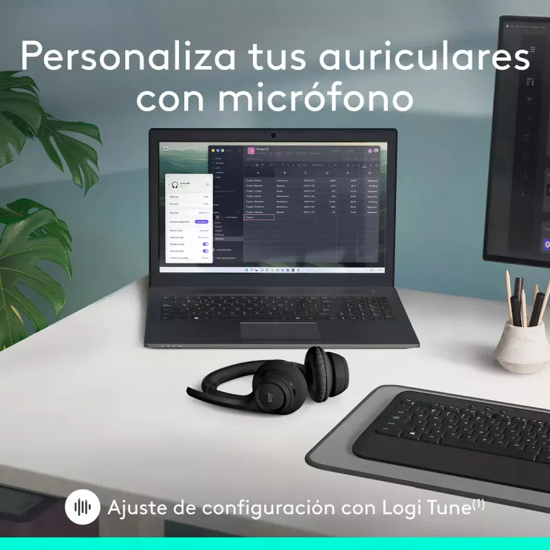 Headset Inalámbrico Logitech Zone 300 Con Micrófono Negro Bluetooth