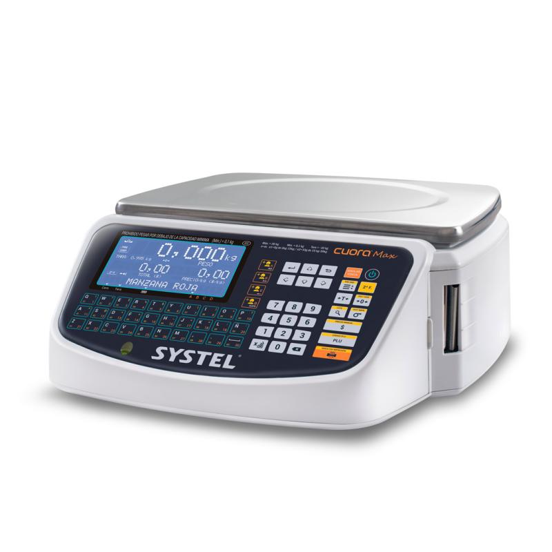 Balanza Systel Cuora Max 30Kg sin Mastil Ticket y Etiqueta Usb Bateria