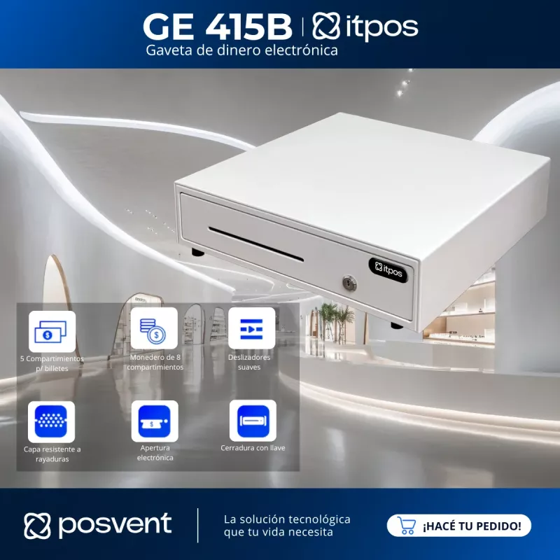 Gaveta De Dinero Itpos Ge415 Blanca Electronica Nro 5