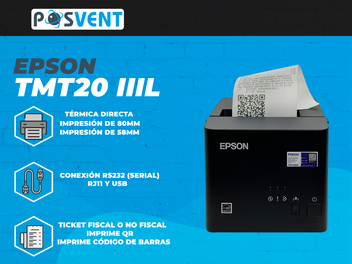Impresora Termica Epson TmT20IIIL Usb Rs232