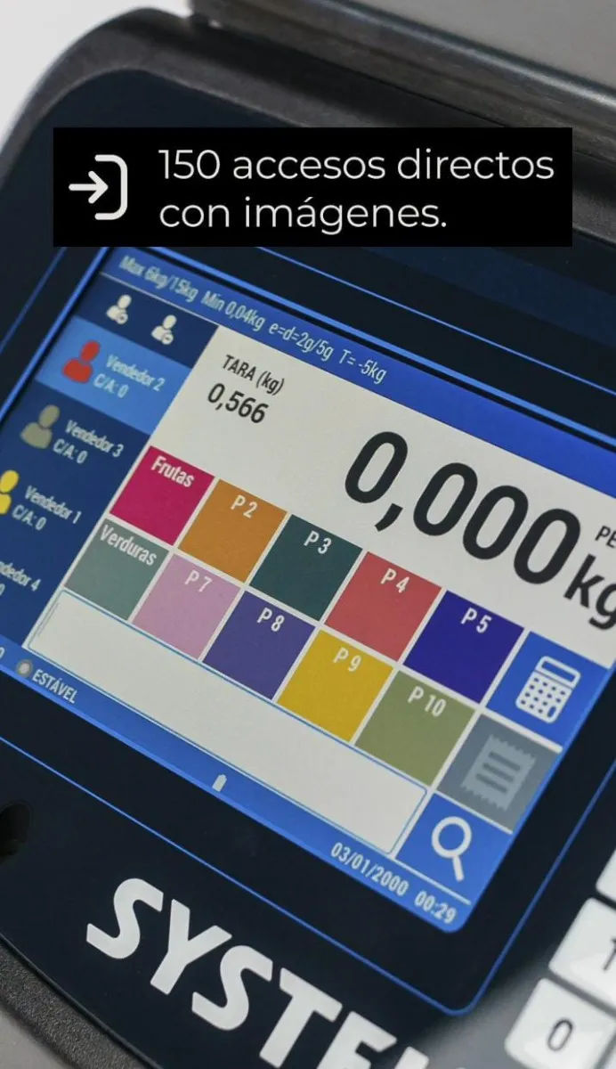 Balanza Systel Cuora Neo 30kg Ticket Etiqueta Pantalla Tactil Usb Ethernet Wifi