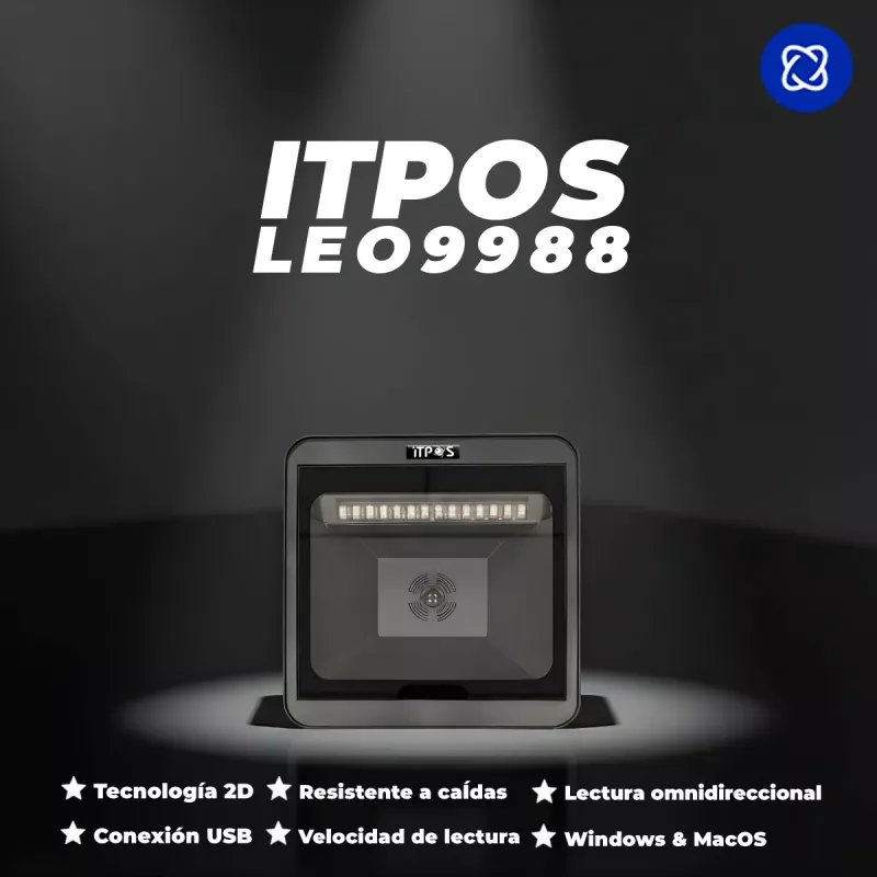 LECTOR CODIGO DE BARRAS ITPOS LEO9988 OMNIDIRECCIONAL 2D USB