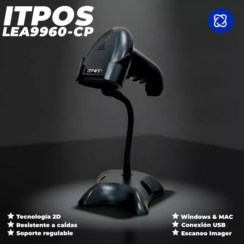 Lector Codigo de barras Itpos 9960 2D Usb Con Pie