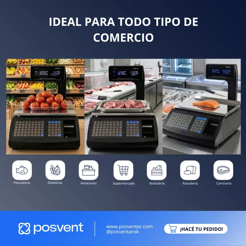 Balanza Kretz Report Pro 30kg Ticket Etiqueta Usb Ethernet Wifi