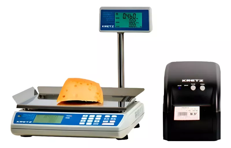 Balanza Kretz Novel 31kg con Impresor Pic Ticket y Etiquetas