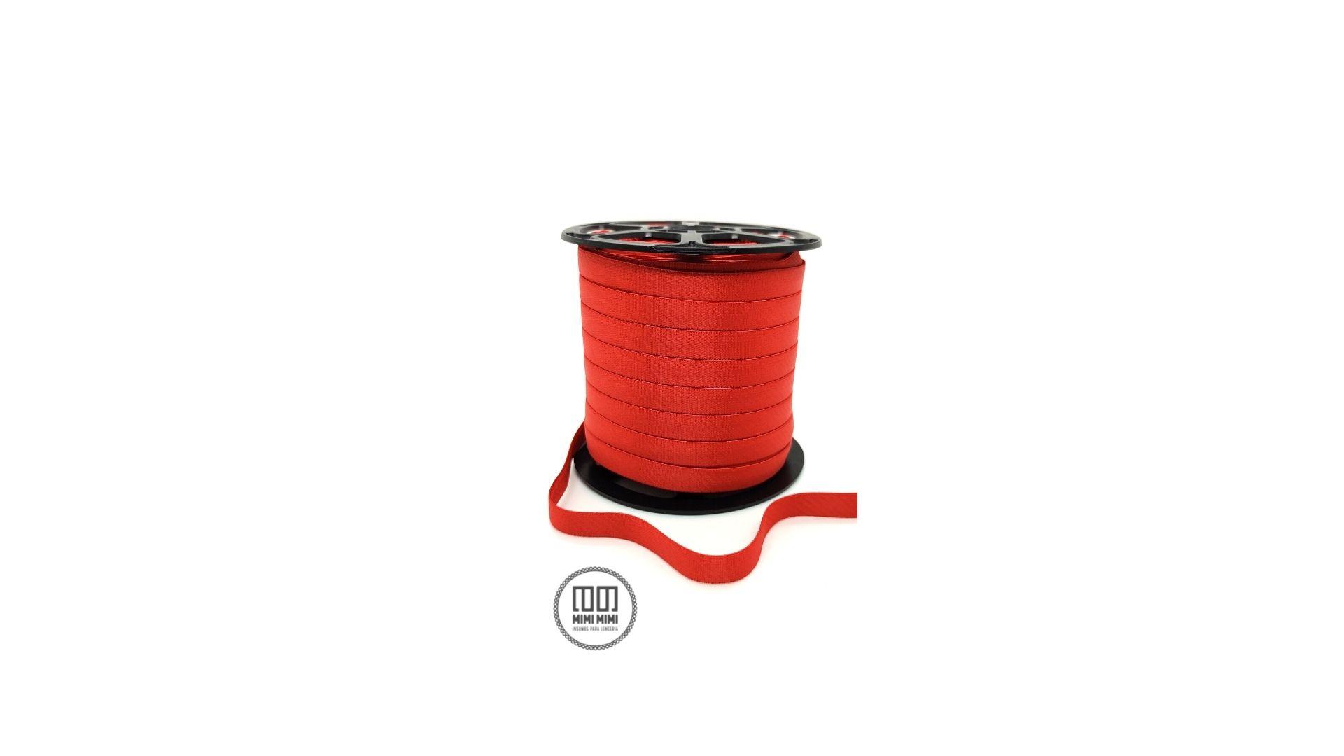 BRETEL RASADO PAPIRO (ZANOTTI) 10MM ROJO (ROLLO COMPLETO X 50MTS)