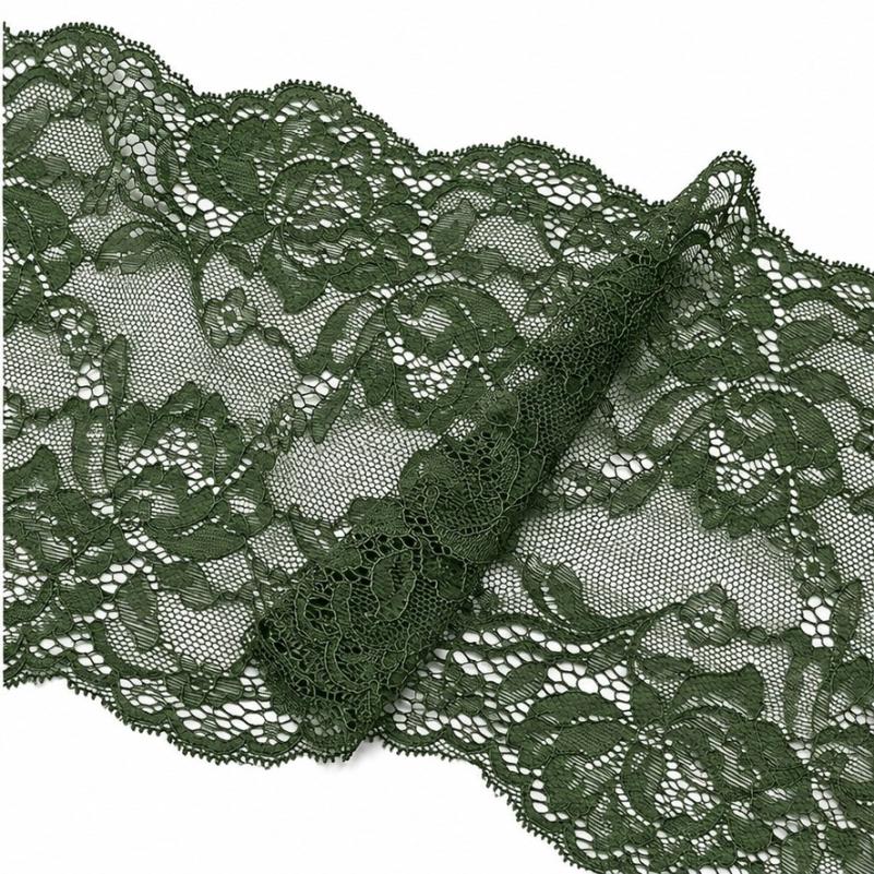 PUNTILLA CECILIA 18CM VERDE MILITAR (ROLLO X 100)
