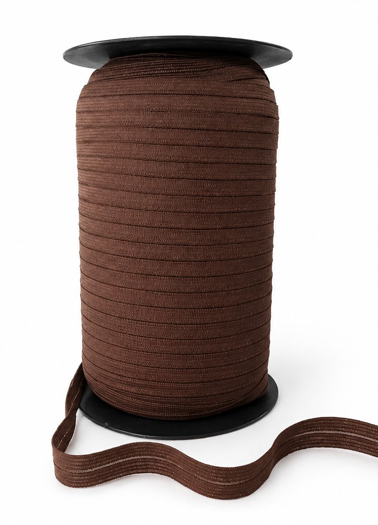 ELASTICO PARTIDO 15MM CHOCOLATE (ROLLO X 250)