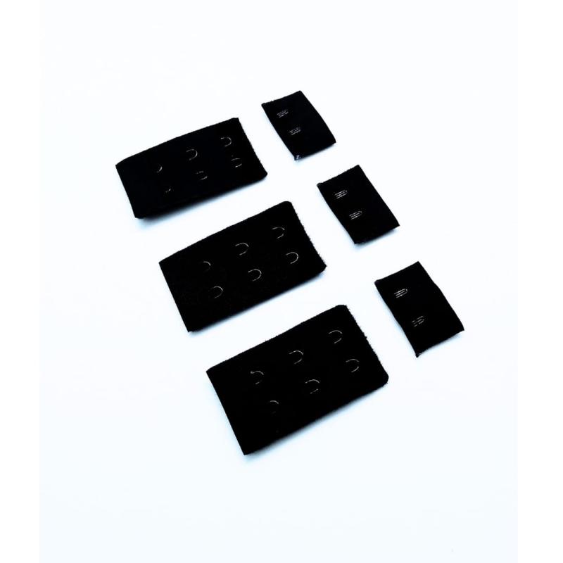 BROCHE DE TELA 3CM 3 POSICIONES NEGRO (PAQUETE POR MAYOR 500)