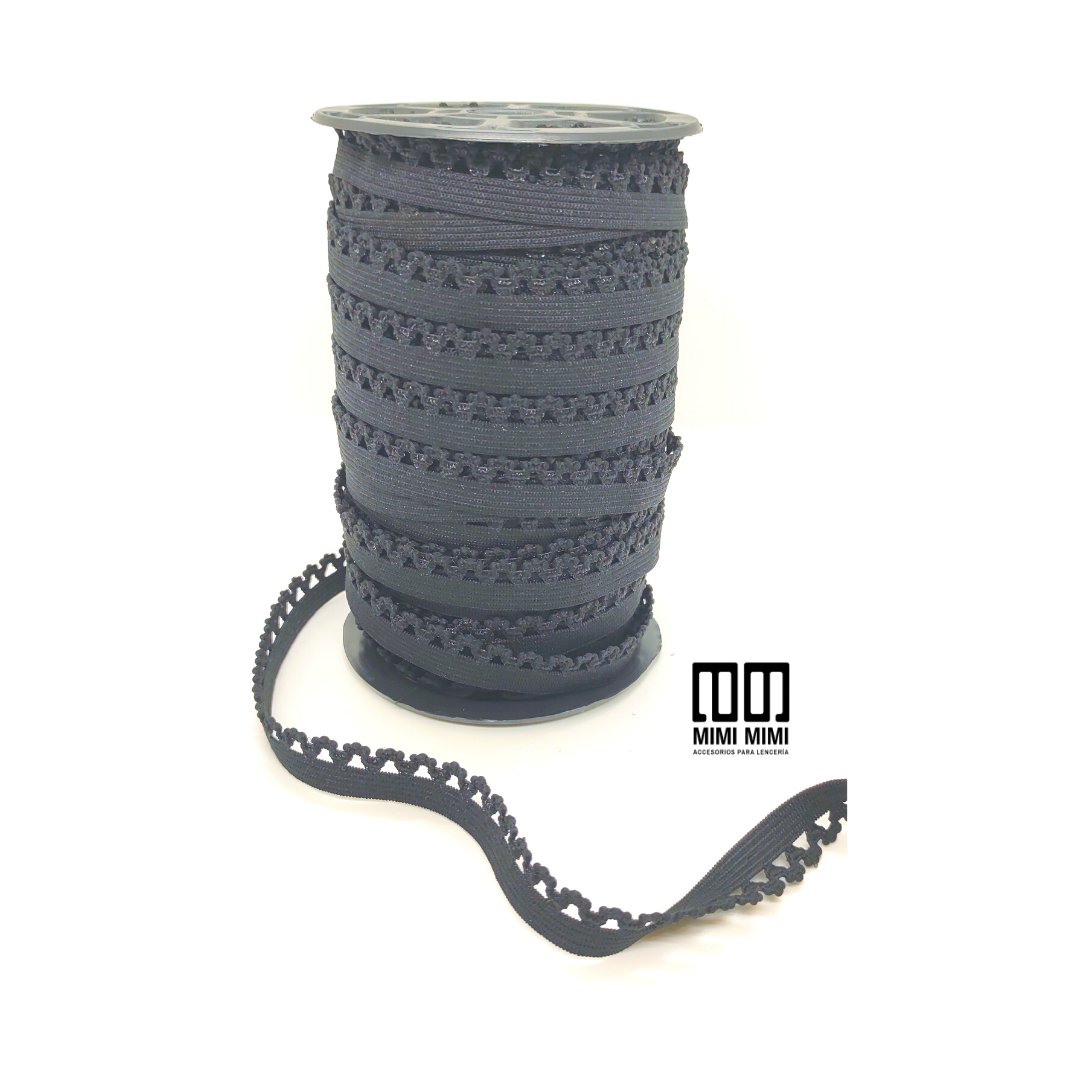 BOMBACHERO LEOPARDO 14MM (ZANOTTI) NEGRO (ROLLO COMPLETO X50MTS)