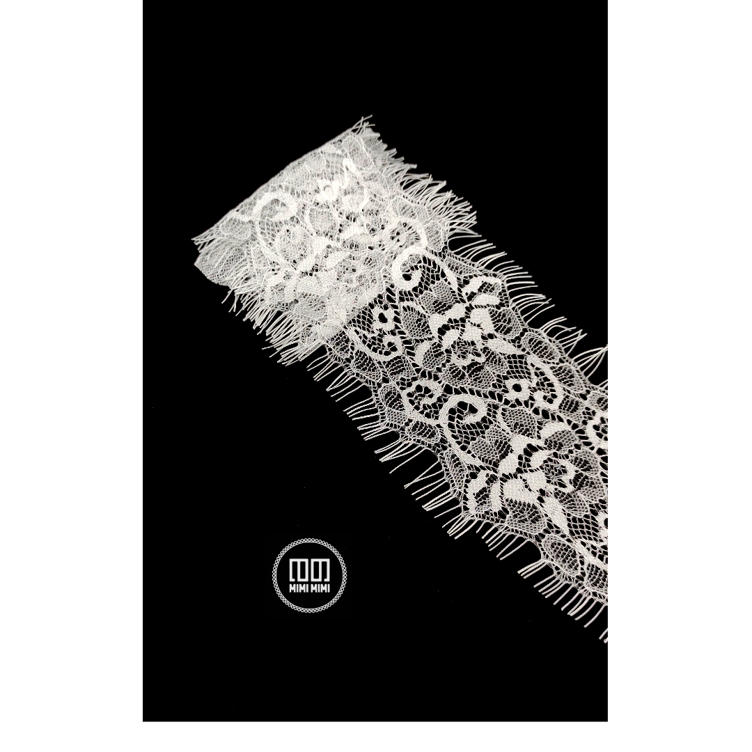 PUNTILLA RIGIDA 7CM PELITOS (CORTES DE 3MTS) BLANCO (PAQUETE COMPLETO 30MTS)
