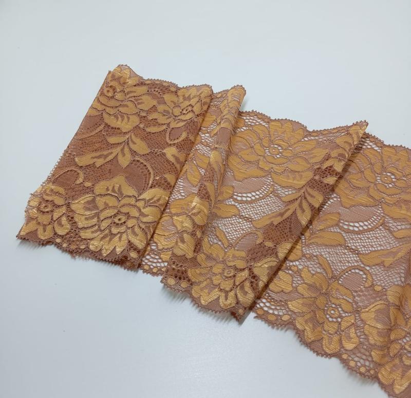 PUNTILLA 17CM BICOLOR BRILLANTE CANELA DORADO