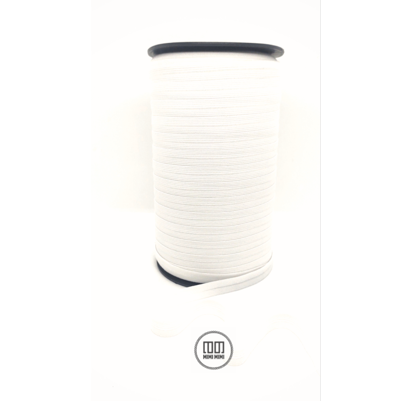 ELASTICO PARTIDO 13MM NACIONAL BLANCO (ROLLO COMPLETO 250mts)
