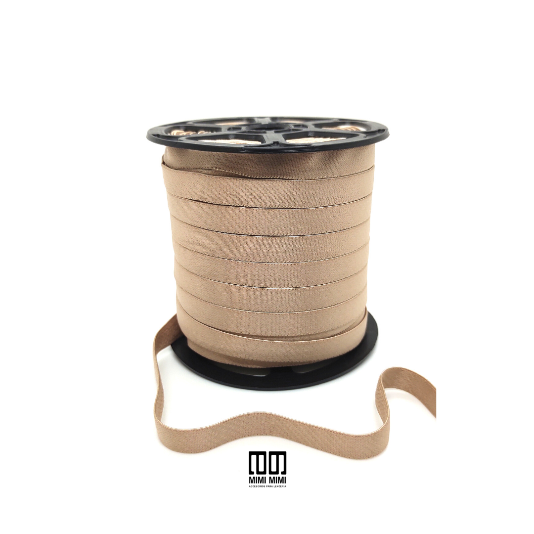 BRETEL RASADO PAPIRO (ZANOTTI) 10MM CANELA (ROLLO COMPLETO X 50MTS)