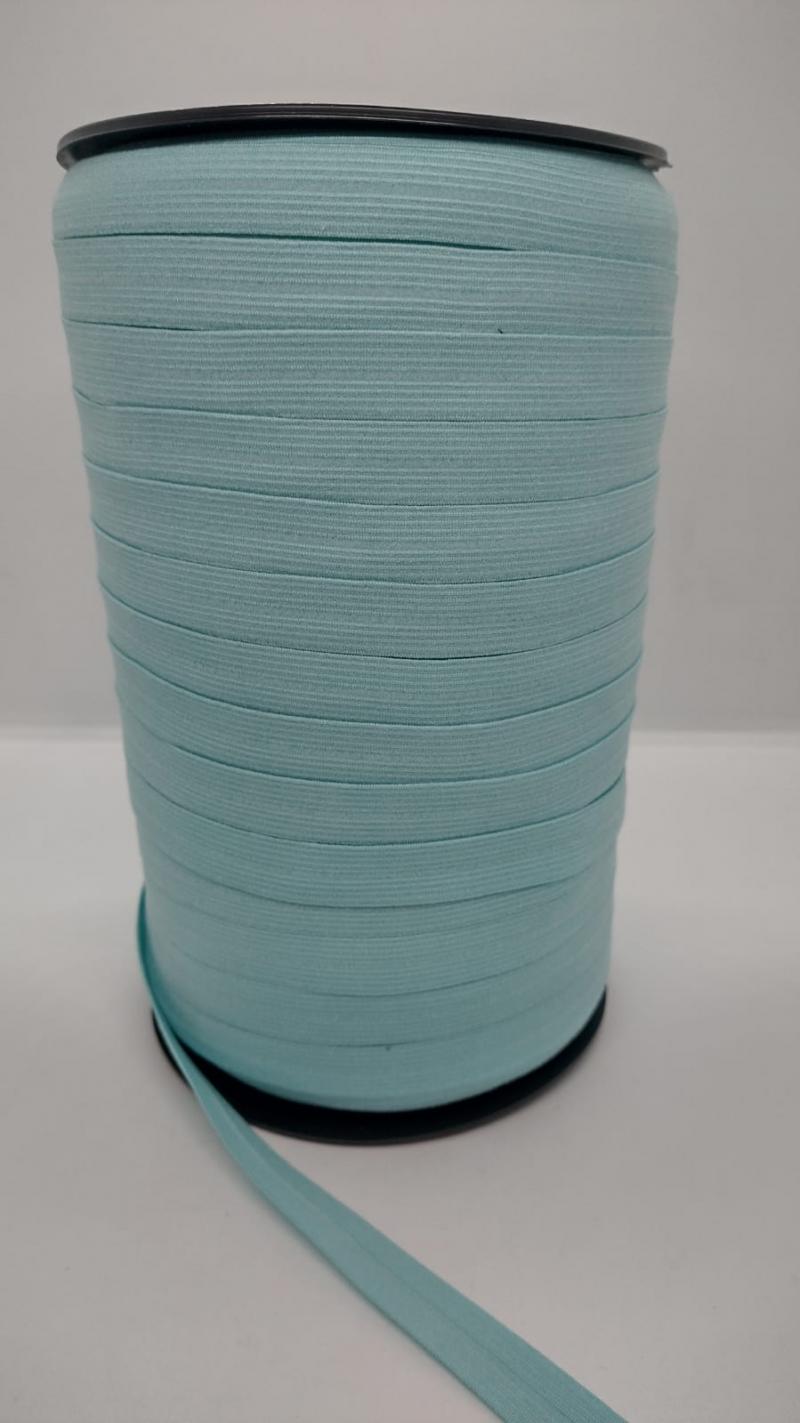 ELASTICO PARTIDO 13MM NACIONAL VERDE AGUA ( ROLLO X 200 )