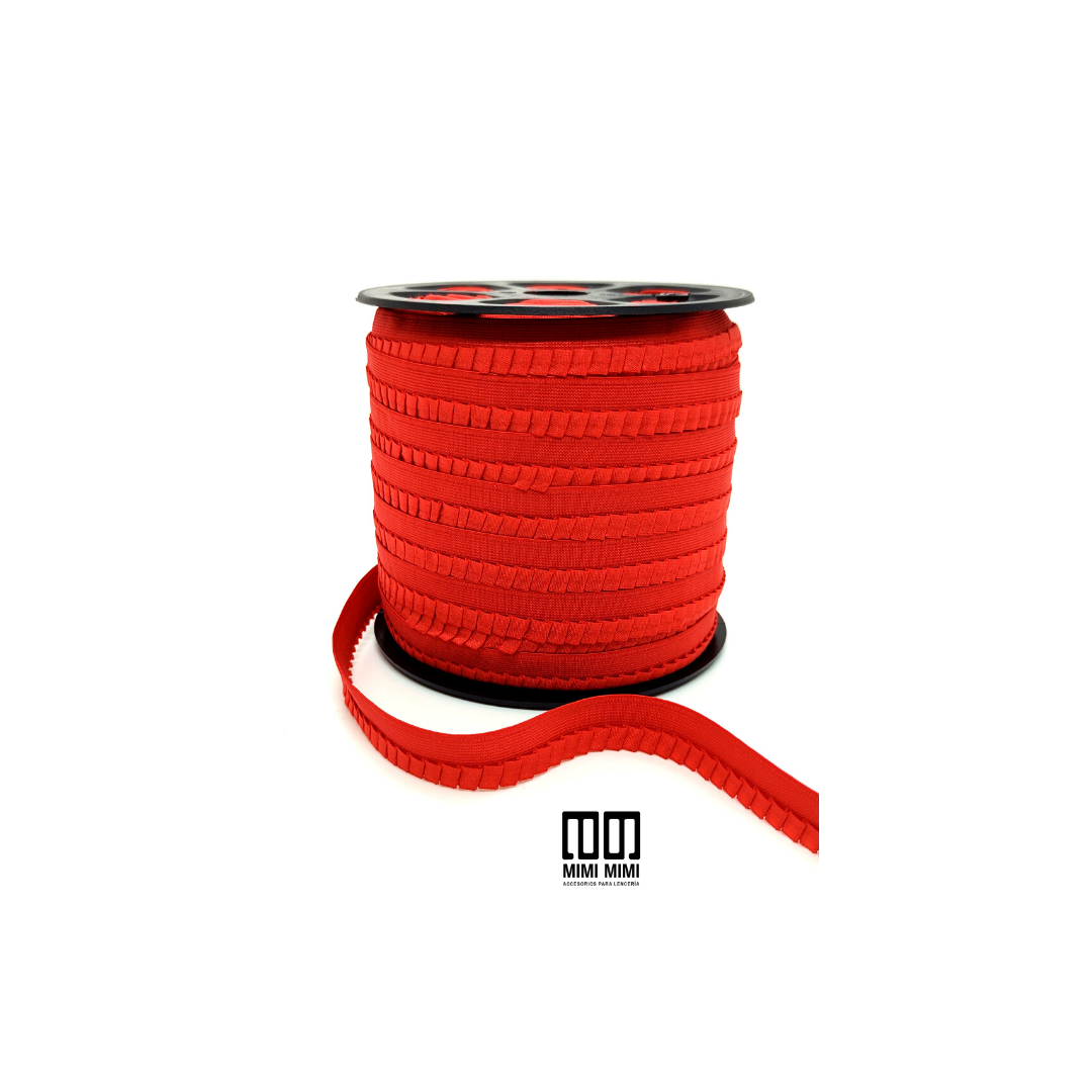 ELASTICO ACACIA 12MM (ZANOTTI) ROJO (ROLLO COMPLETO X 50MTS)