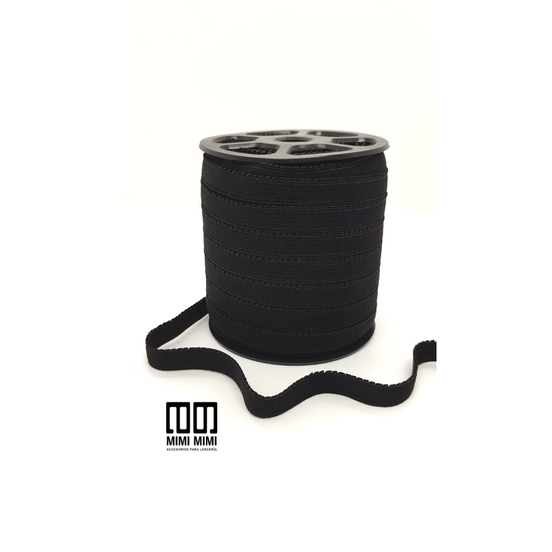 BAJO BUSTO PRIMAVERA 11MM (ZANOTTI) NEGRO (ROLLO COMPLETO X 50MTS)