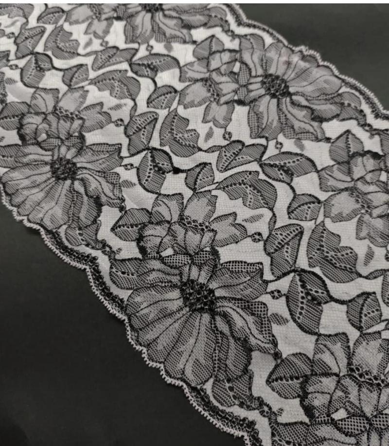 PUNTILLA 20CM BICOLOR MARIANA NEGRO BLANCO