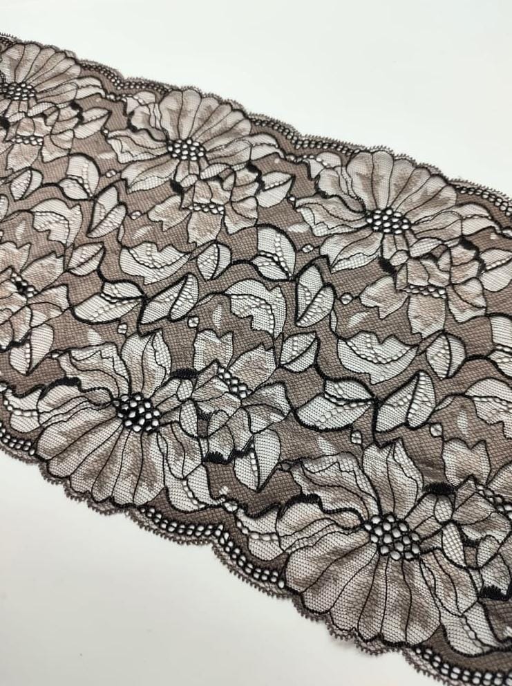 PUNTILLA 20CM BICOLOR MARIANA NEGRO CHOCOLATE