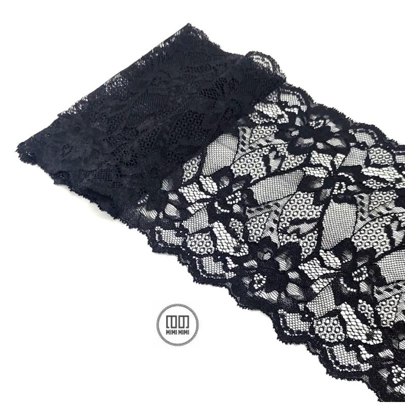 PUNTILLA 17CM CARMELA NEGRO (ROLLO COMPLETO APROX 90MTS)