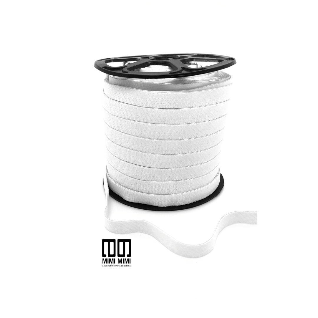 BRETEL RASADO PAPIRO (ZANOTTI) 10MM BLANCO (ROLLO COMPLETO X 50MTS)