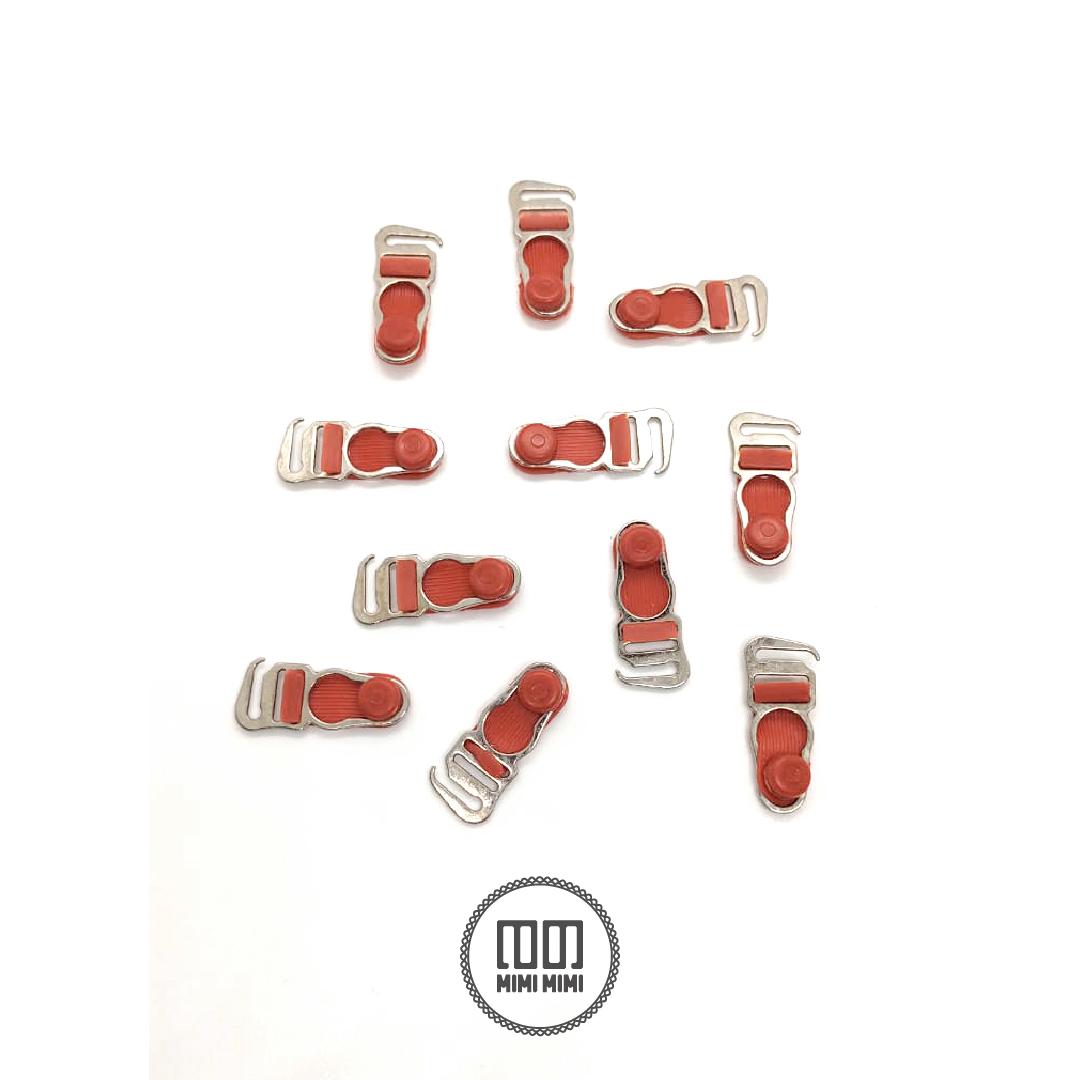 BROCHE PORTALIGA DESMONTABLE. 11MM ROJO