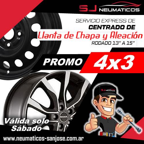Promo Sábado. Centrado 4x3 Llanta de Chapa y Aleación