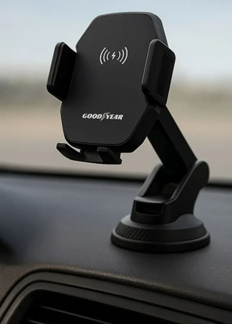 Soporte Cargador Wireless Auto Camioneta Premium Goodyear Color Negro