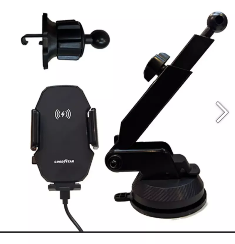 Soporte Cargador Wireless Auto Camioneta Premium Goodyear Color Negro