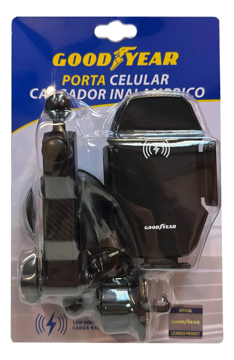 Soporte Cargador Wireless Auto Camioneta Premium Goodyear Color Negro
