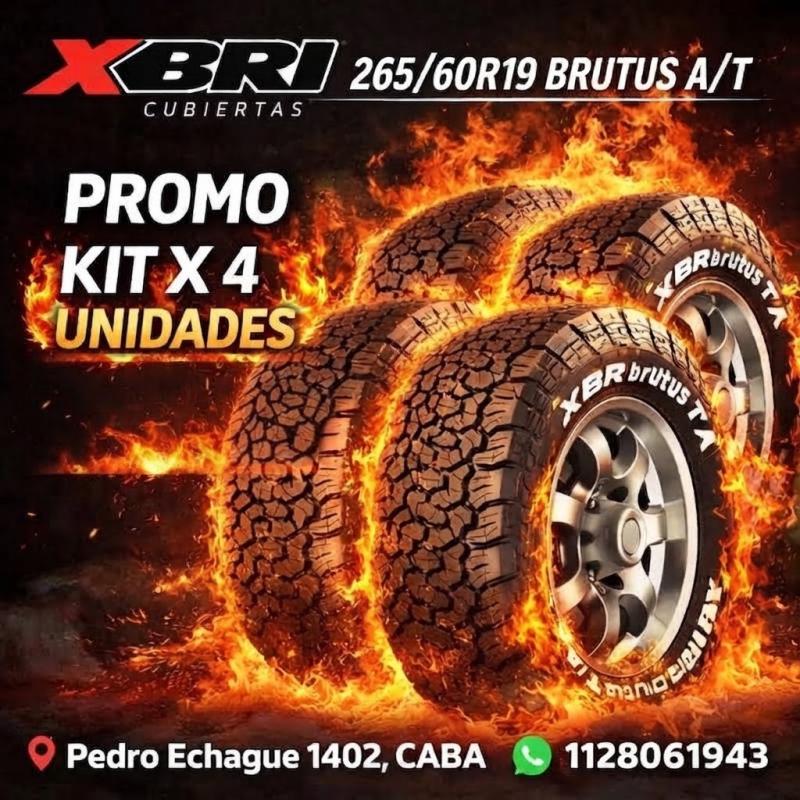 KIT X 4 UNIDADES DE NEUMATICOS 265/60R19 XBRI BRUTUS A/T